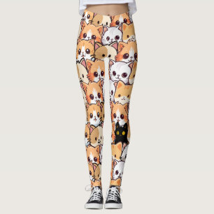 Leggings Chats mignons chaton orange chaton animal Motif sa