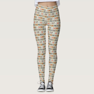 Leggings Chats mignons portant des lunettes Motif