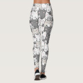 Leggings Chats Motif Cute Kawaii sans joint (Dos)