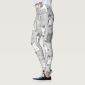 Leggings Chats Motif Cute Kawaii sans joint (Gauche)