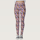 Leggings Chats noirs citrouille Halloween Candy (Devant)