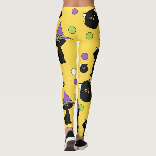 Leggings Chats noirs d'Halloween (Dos)