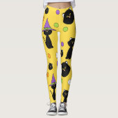 Leggings Chats noirs d'Halloween (Devant)