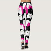 Leggings Chats noirs et blancs roses de Kitty (Dos)