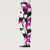 Leggings Chats noirs et blancs roses de Kitty (Gauche)