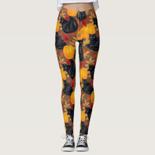 Leggings Chats noirs et citrouilles 2