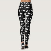 Leggings Chats noirs et Motifs Empreintes de pattes (Dos)