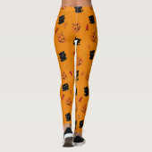 Leggings Chats Noirs Halloween Et Motif Citrouille (Dos)
