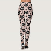 Leggings Chats noirs mignons & Halloween céleste (Dos)
