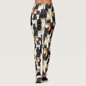 Leggings Chats orange et blanc noir (Dos)