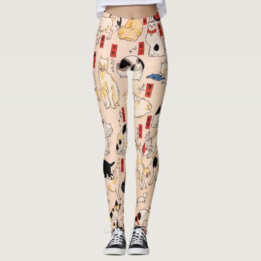 Leggings Chats par Utagawa Kuniyoshi (Devant)