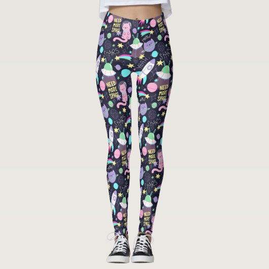 Leggings Chats spatiaux cool (Devant)