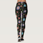 Leggings Chats sur les fleurs colorées (Dos)