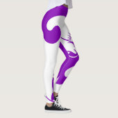 Leggings Chats Yin Yang Violets | Design de Chat Minimalist (Droite)