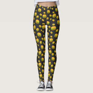 Leggings Chaussettes à motif de burger délicieux cool et am