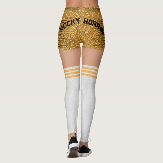 Leggings Chaussettes de genou Gold Shorts Nom Roller Derby (Dos)