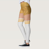 Leggings Chaussettes de genou Gold Shorts Nom Roller Derby (Gauche)