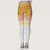 Leggings Chaussettes de genou Gold Shorts Nom Roller Derby (Devant)