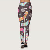 Leggings Chaussettes de Noël et flocons de neige : motif vi (Dos)