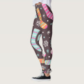 Leggings Chaussettes de Noël et flocons de neige : motif vi (Gauche)