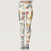Leggings Chaussettes Doodle mignonnes : Simplicité scandina (Devant)