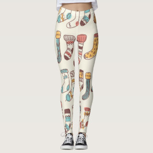 Leggings Chaussettes Doodle mignonnes : Simplicité scandina