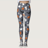 Leggings Chauve-Feu D'Halloween Et Citrouilles (Devant)