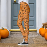 Leggings Chauve-souris d'Halloween orange et noir<br><div class="desc">Motif de chauve-souris noir ; Personnaliser pour changer l'orange en n'importe quelle couleur.</div>