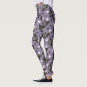 Leggings Chauve-souris violette et gris Pois Halloween (Gauche)