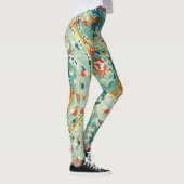 Leggings Chaux asiatique Lime Vert et Motif bleu (Droite)