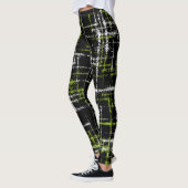 Leggings chaux et blanc sur croustilles abstraites noires (Gauche)