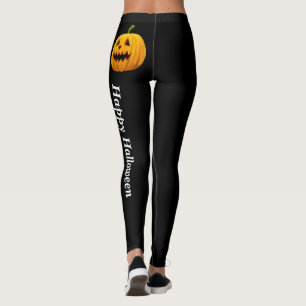 Leggings CHEEKY Halloween Jack-o'-lantern orange noir
