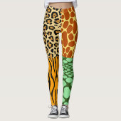 Leggings Cheetah, Giraffe, Tigre et Serpent (Devant)