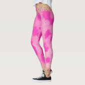 Leggings Cheetah léopard rose Imprimer Parties scintillant  (Gauche)