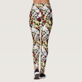 Leggings Chef cool Crâne Roses rouges Noir Blanc tableau de (Dos)