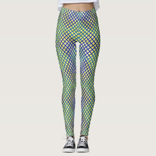 Leggings Cheker motif diagonal Bleu 02.w Bis oculaire (Devant)