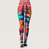 Leggings Chemin du coucher du soleil à travers la forêt d'a (Dos)