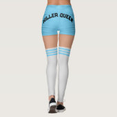 Leggings Chemins de genou bleu Nom Roller Derby (Dos)
