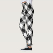 Leggings chèque bison, motif noir et blanc (Gauche)