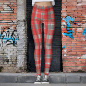 Leggings Chèque gris rouge tartan rouge en aquarelle de Buf