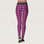 Leggings Chèque rose et noir avec Accents argent (Dos)