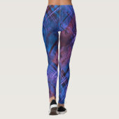 Leggings Chèque Tartan pourpre bleu Bourgogne Mix (Dos)