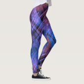 Leggings Chèque Tartan pourpre bleu Bourgogne Mix (Droite)