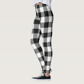 Leggings Chèques de grande taille Noir et Blanc En vichy (Gauche)