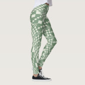 Leggings Chèques déformées en vert (Droite)