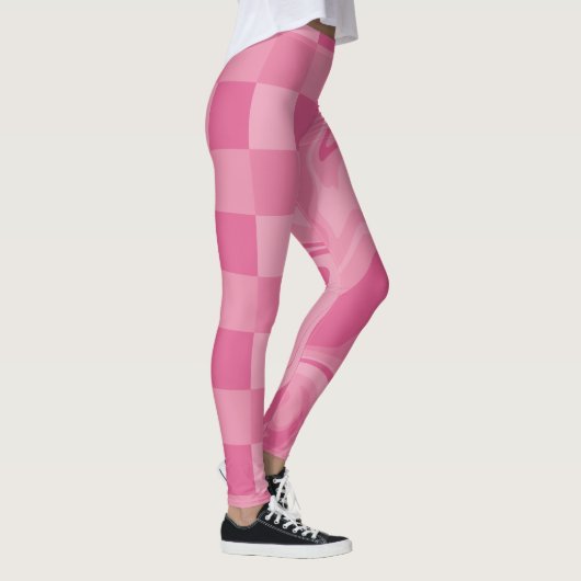 Leggings Chèques et persiennes - Rose (Droite)