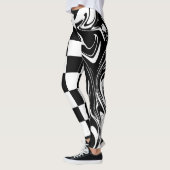 Leggings Chèques et tourbillons - Noir et Blanc (Gauche)