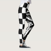 Leggings Chèques et tourbillons - Noir et Blanc (Droite)