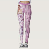 Leggings Cherubs Angels dentelle blanche Lilac rose pourpre (Devant)