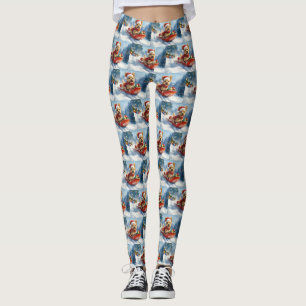 Leggings Chesapeake Bay Terrier Dog dans Sledge Noël